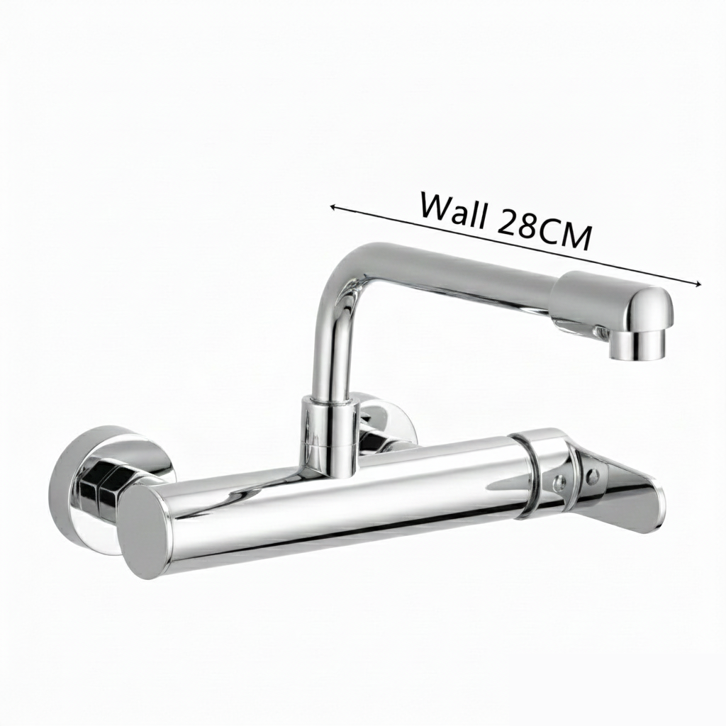 robinet-cuisine-mural-acier-inoxydable-bec-long-chrome-28cm