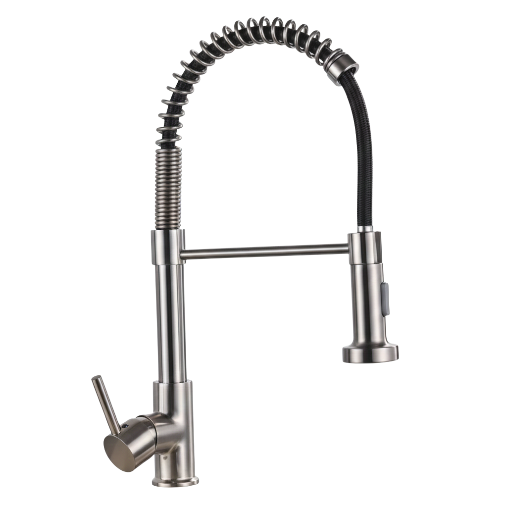 robinet-cuisine-ressort-douchette-extractible-deporte-nickel